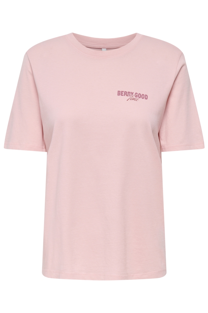 Only roze dames t-shirt | Vooraanzicht