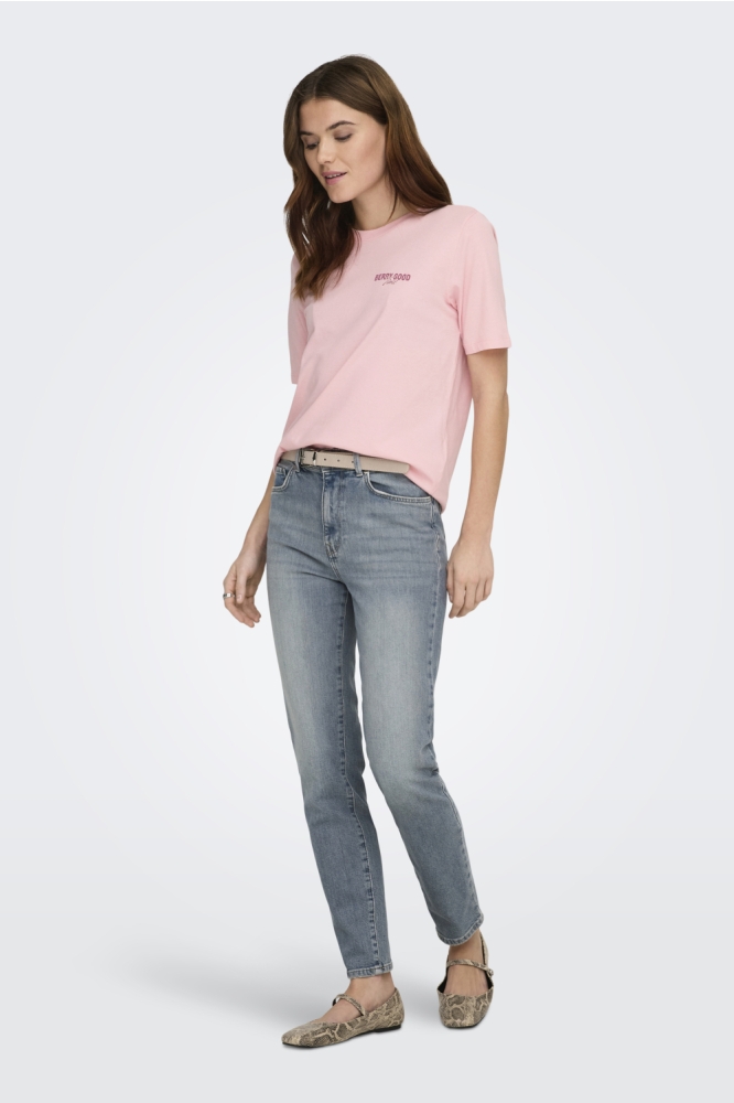 Only roze dames t-shirt | Model