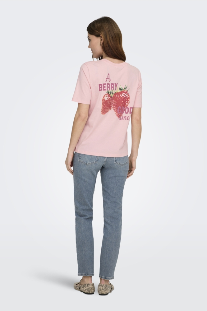 Only roze dames t-shirt | Model