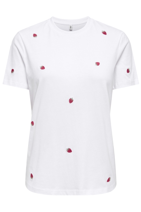 Only witte dames t-shirt | Vooraanzicht