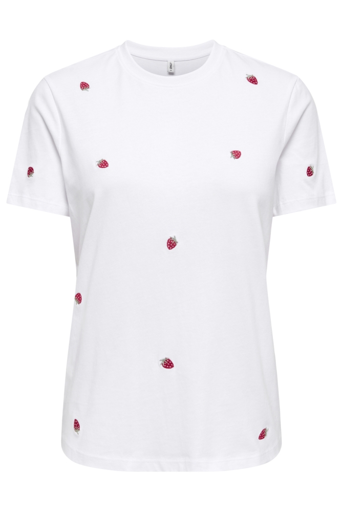 Only witte dames t-shirt | Vooraanzicht