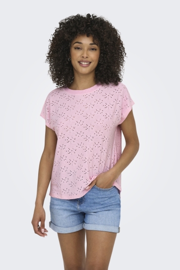 Only T-shirt ONLSMILLA S/S TOP JRS NOOS 15231005 Roseate Spoonbill