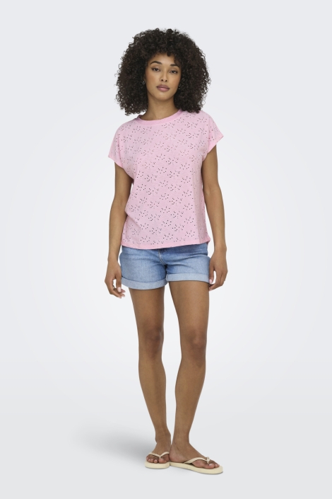 Only roze dames t-shirt | Model