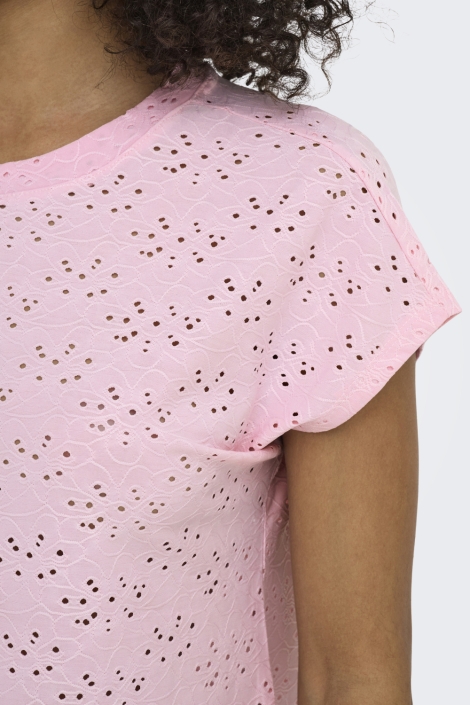 Only roze dames t-shirt | Close up