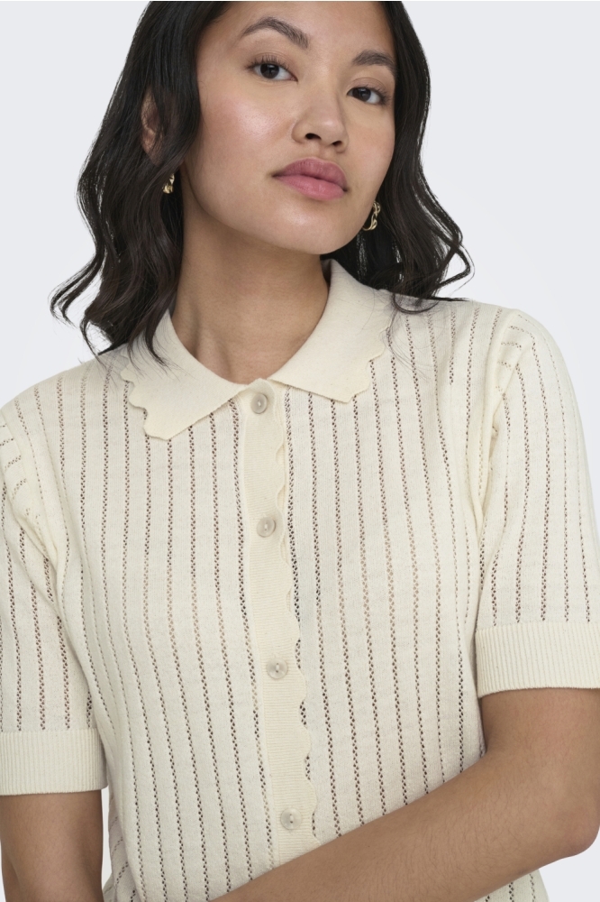 Only ecru dames vest | Model vooraanzicht