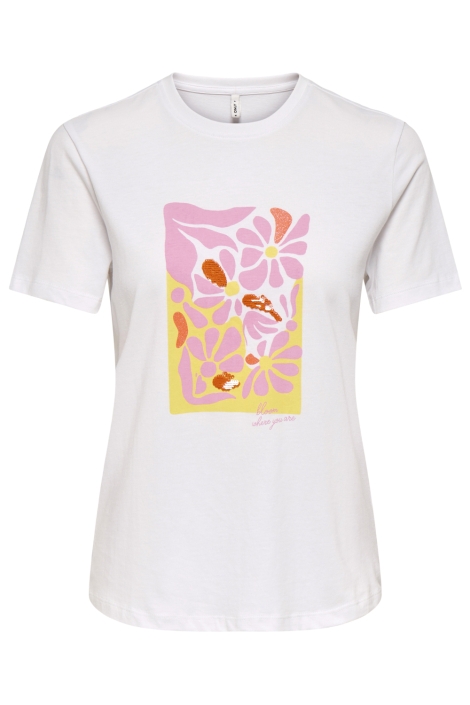 Only witte dames t-shirt | Vooraanzicht