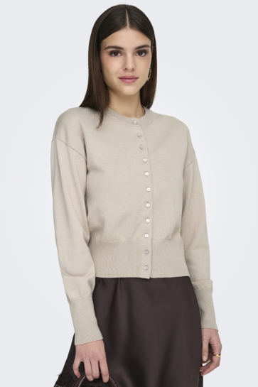 Only onlmio ls o-neck button cardiga knt Beige