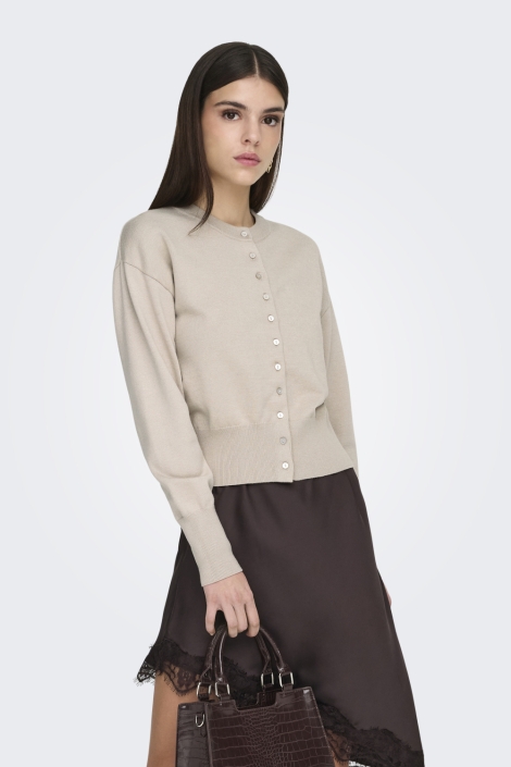 Only beige dames vest | Model vooraanzicht