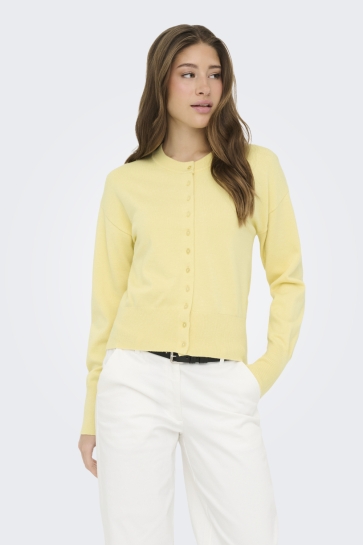 Only Vest ONLMIO LS O-NECK BUTTON CARDIGA KNT 15377295 Double Cream/Dtm button