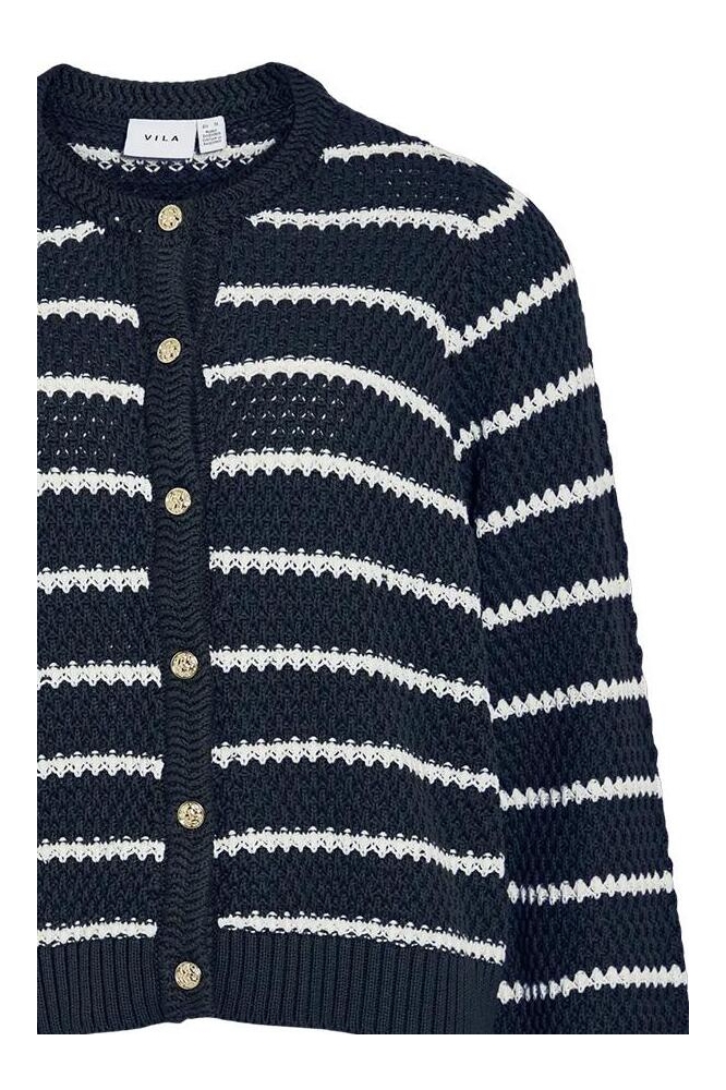 Vila blauwe dames vest | Close up