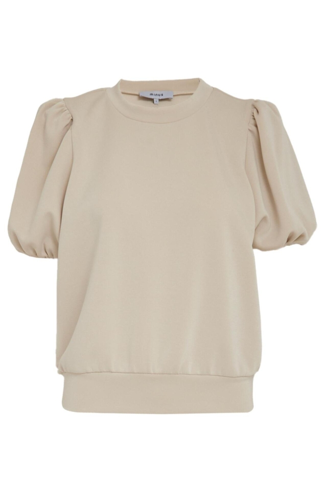 Minus beige dames t-shirt | Vooraanzicht