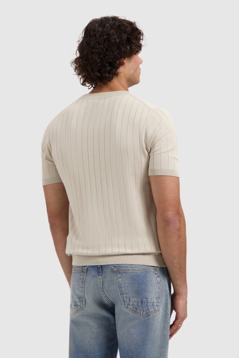 Pure Path zand heren t-shirt | Model achteraanzicht