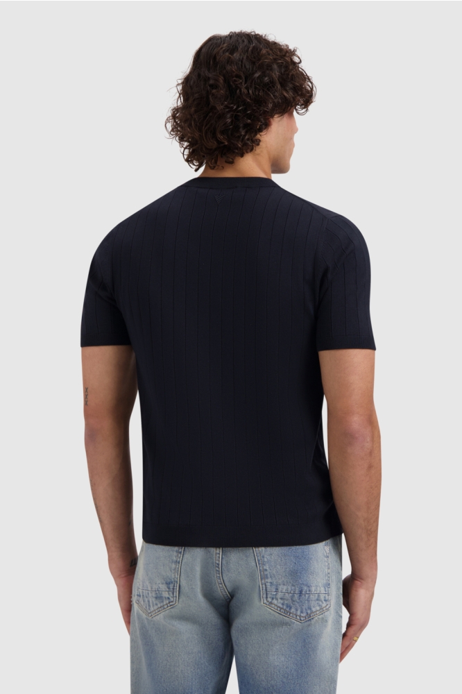 Pure Path blauwe heren t-shirt | Model achteraanzicht