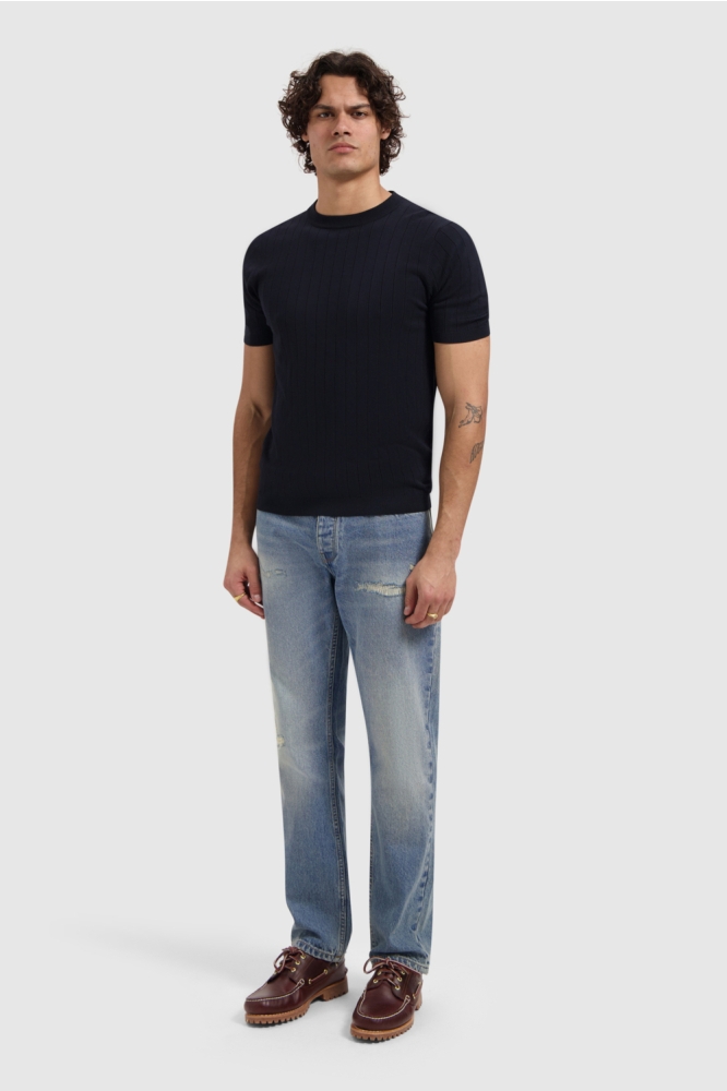 Pure Path blauwe heren t-shirt | Model