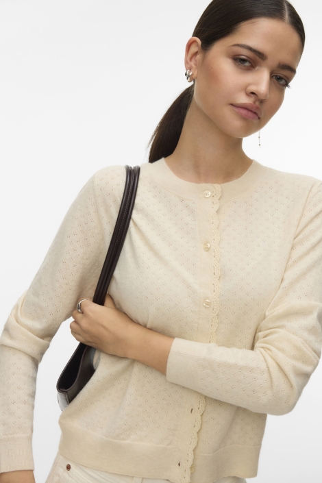 Vero Moda beige dames vest | Model vooraanzicht