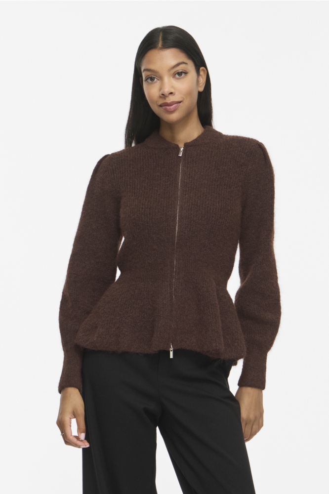 Vila bruine dames vest | Model vooraanzicht