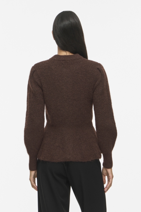 Vila bruine dames vest | Model achteraanzicht
