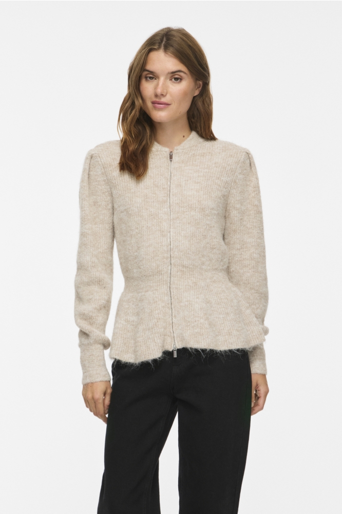Vila beige dames vest | Model vooraanzicht