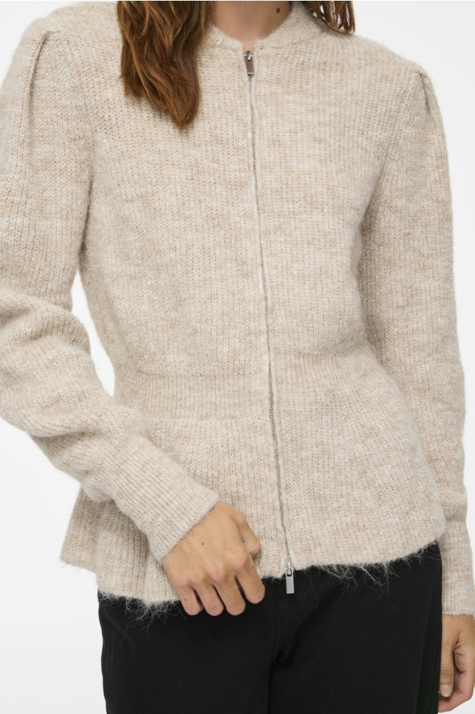 Vila beige dames vest | Close up