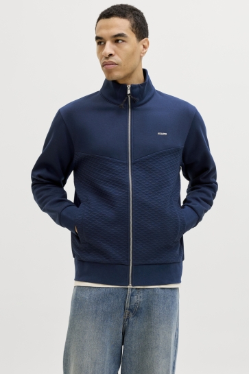 Jack & Jones jprblufrankie sweat zip high neck s Blauw