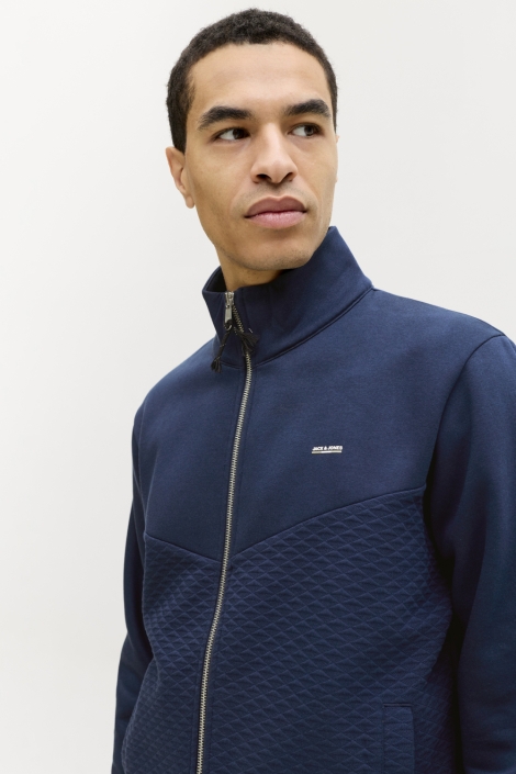 Jack & Jones blauwe heren vest | Model vooraanzicht