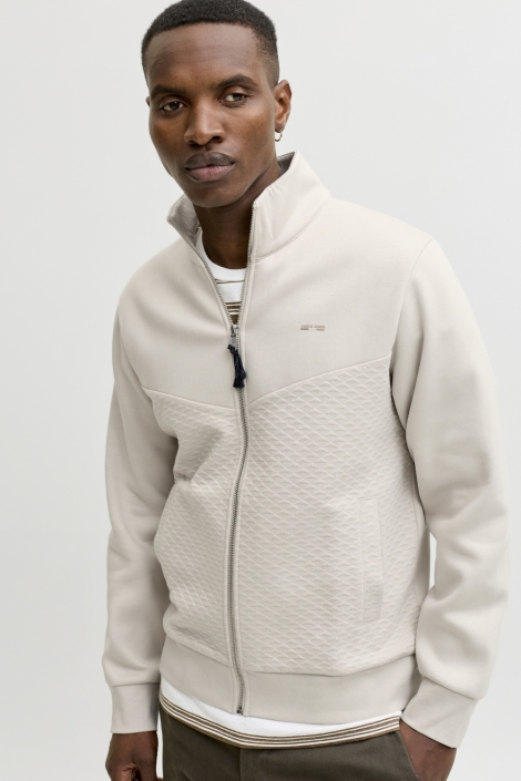 Jack & Jones beige heren vest | Model vooraanzicht