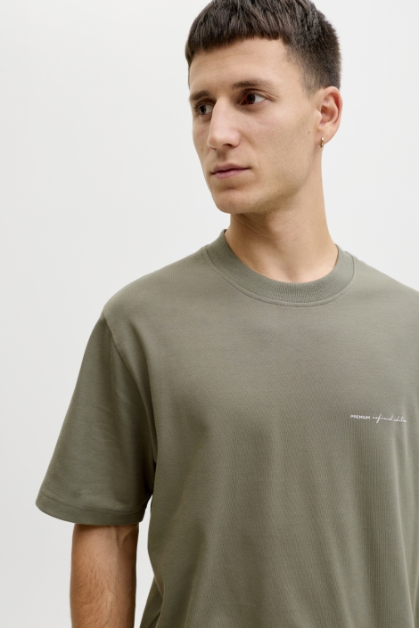 Jack & Jones groene heren t-shirt | Close up