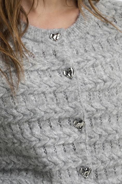 Only grijze dames vest | Close up