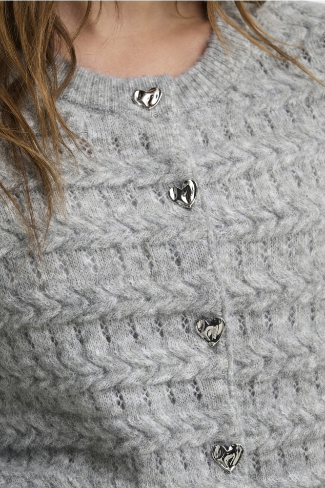 Only grijze dames vest | Close up