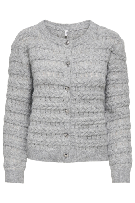 Only grijze dames vest | Vooraanzicht