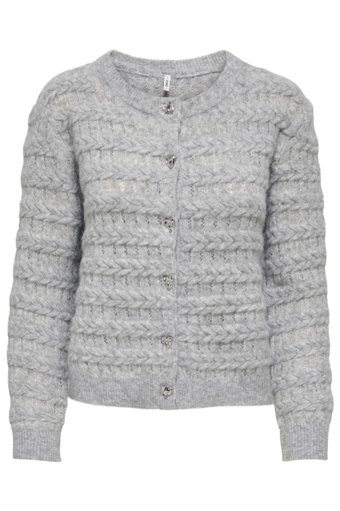 Only grijze dames vest | Vooraanzicht
