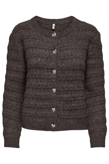 Only Vest ONLCABALA LS CABEL CARDIGAN CC KNT 15375144 COFFEE BEAN