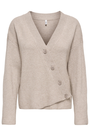 Only Vest ONLKATIA LS RIB BUTTON CARDI CC KNT 15374822 Moch Mering/Melange/Dt