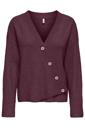 Only Vest ONLKATIA LS RIB BUTTON CARDI CC KNT 15374822 Fig/Melange/Dt