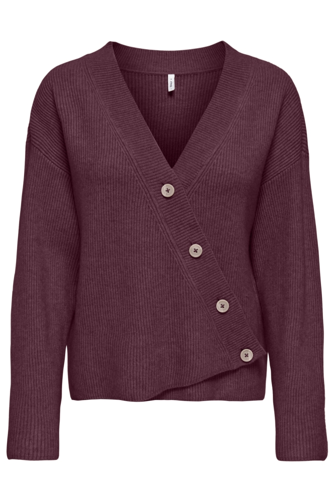 Only bordeaux dames vest | Vooraanzicht