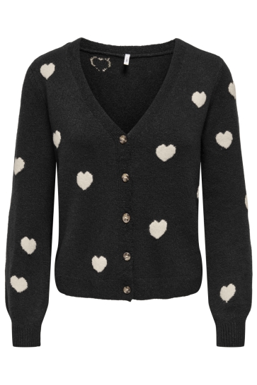 Only onlrica ls detail v cardi cc knt Zwart