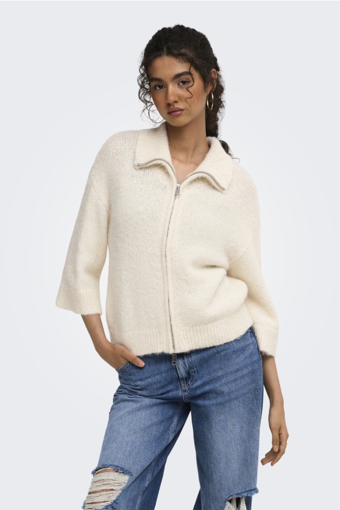 Only beige dames vest | Model vooraanzicht