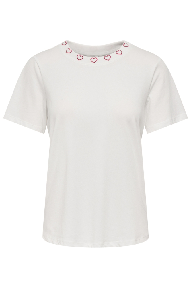 Only witte dames t-shirt | Vooraanzicht