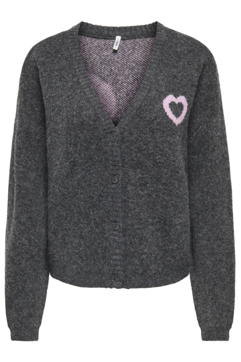 Only grijze dames vest | Vooraanzicht
