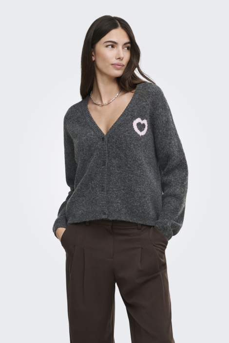 Only grijze dames vest | Model vooraanzicht