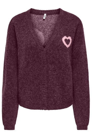 Only onllovie ls v-neck cardigan cc knt Bordeaux