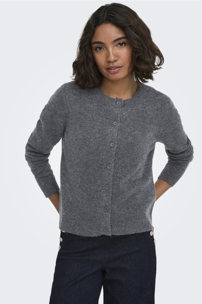 Only grijze dames vest | Model vooraanzicht