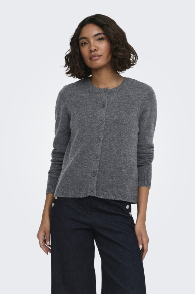 Only grijze dames vest | Model vooraanzicht