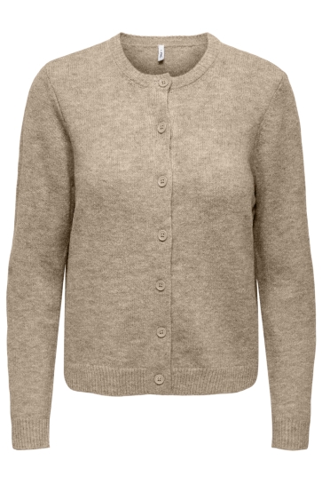 Only Vest ONLOLIVIA LS O-NECK CARDIGAN CC KNT 15380550 HUMUS/MELANGE/DTM HORN BUTTON