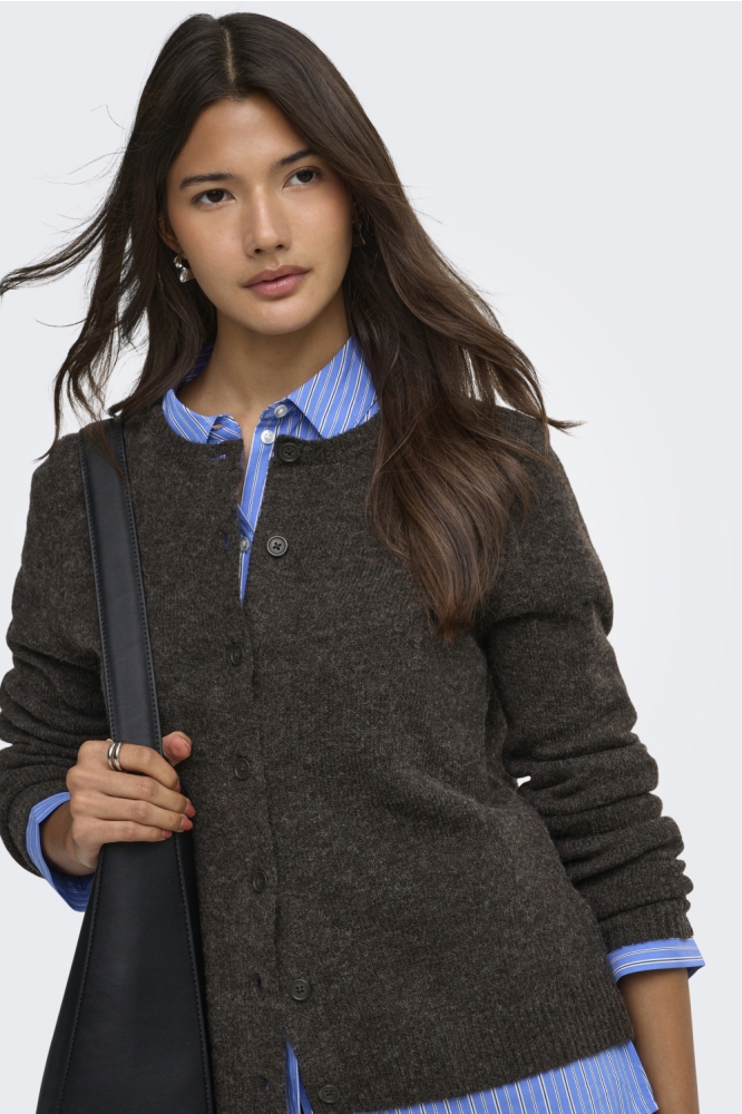 Only bruine dames vest | Model vooraanzicht