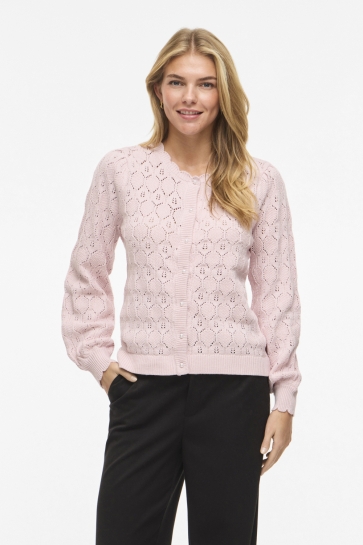 Vila Vest VILOWEN L/S O-NECK KNIT CARDIGAN/PB 14112309 CHERRY BLOSSOM