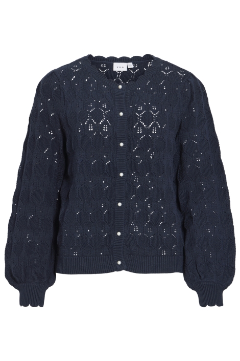 Vila blauwe dames vest | Vooraanzicht