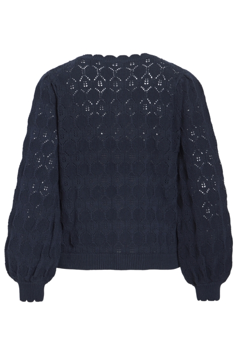 Vila blauwe dames vest | Achteraanzicht