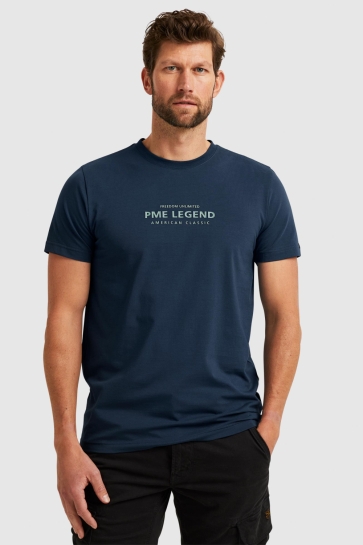PME legend short sleeve r-neck cotton elastan Blauw