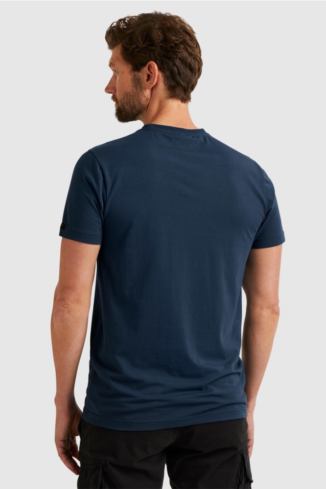 PME legend blauwe heren t-shirt | Model achteraanzicht